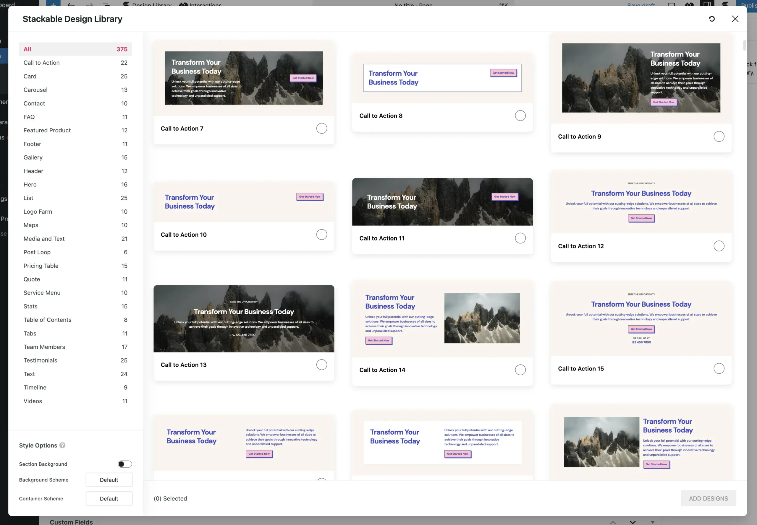 Design library using the Tove theme